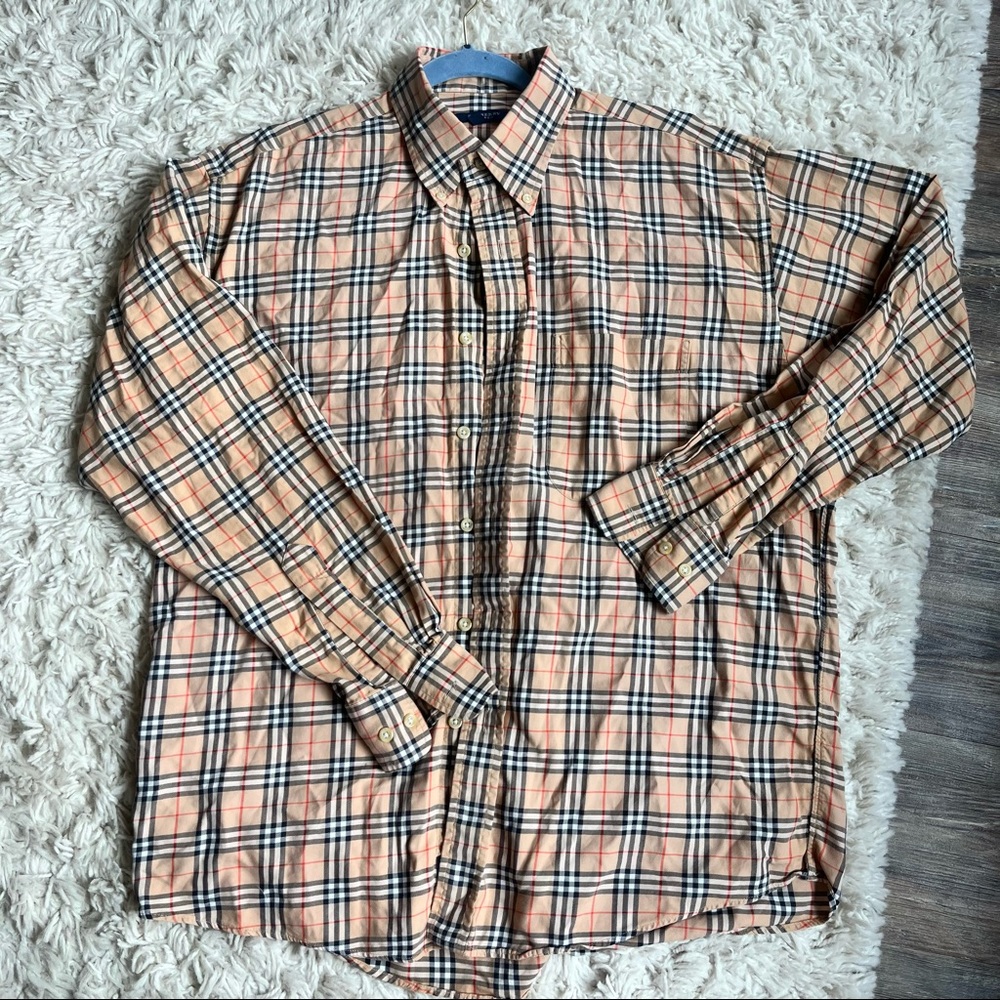Men’s Burberry Tartan Button Down Size L